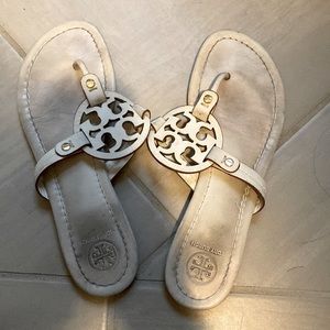 White Tory Burch leather sandals
